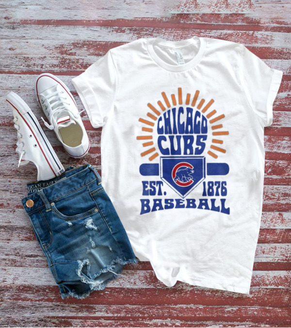 Chicago Cubs Youth Est. 1876 Baseball Sun Burst T-Shirt