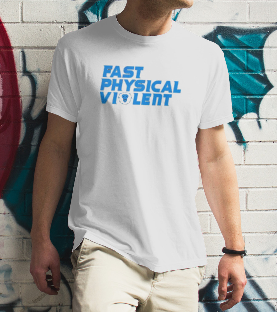 Detroit Football Fast Physical Violent Lion T-Shirt