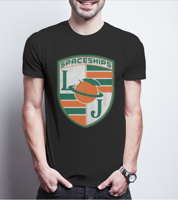 Larry June Spaceships LJ Badge Merch Clothing Store T-Shirt