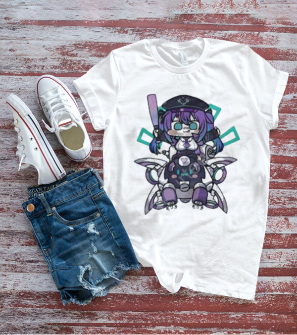 Lewd Cadet Chibi Friendship Purple Robot Companion T-Shirt