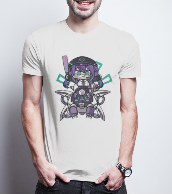 Lewd Cadet Chibi Friendship Purple Robot Companion T-Shirt