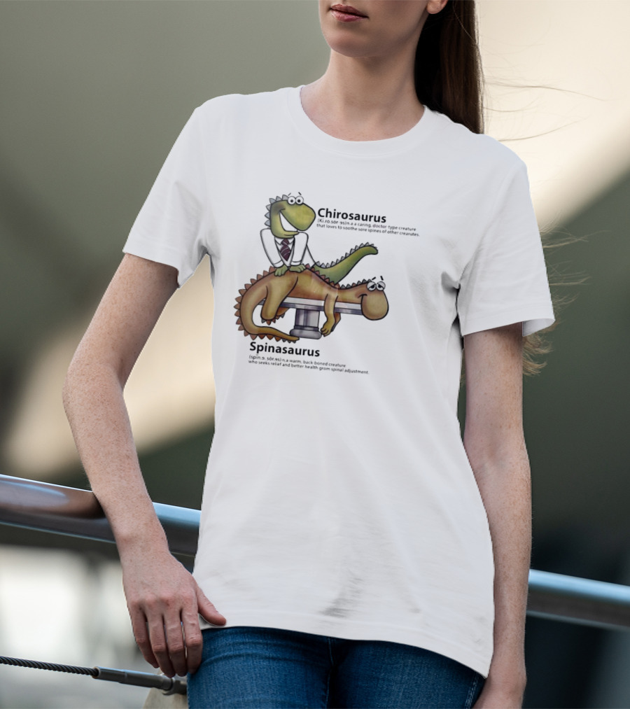 Chirosaurus Caring Doctor And Spinasaurus Seeking Relief T-Shirt