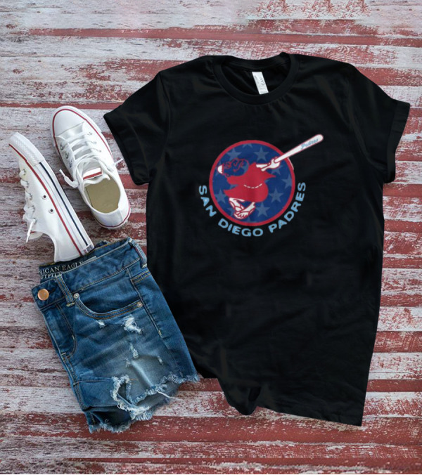 San Diego Padres Patriotic Stars Red Swinging Friar T-Shirt