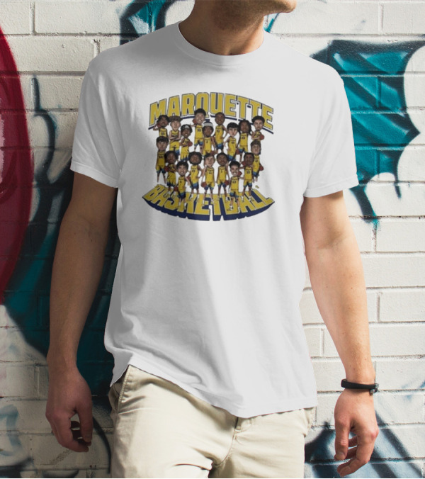 Marquette Basketball Team 2023-2024 Players Roster Caricature Collection T-Shirt