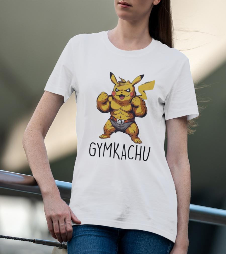 Pikachu Gymkachu Bodybuilder Fitness Pokémon T-Shirt
