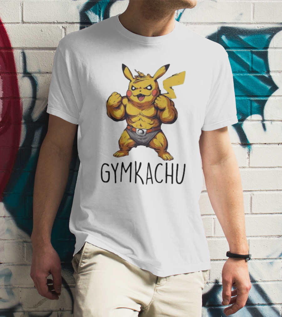 Pikachu Gymkachu Bodybuilder Fitness Pokémon T-Shirt