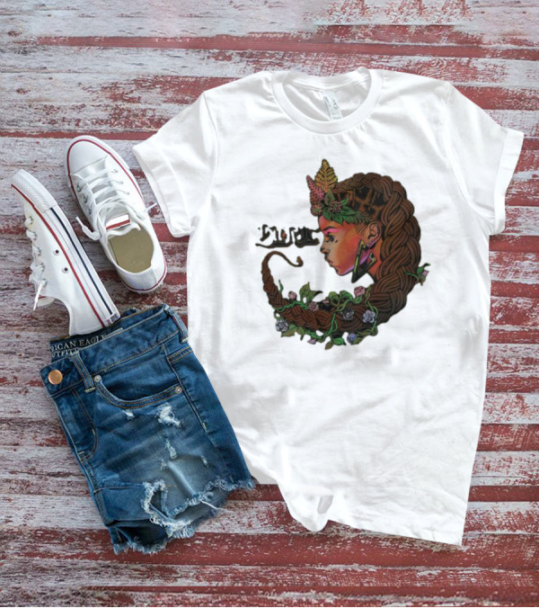 Sa-roc Wild Seeds Braided Hair Floral T-Shirt