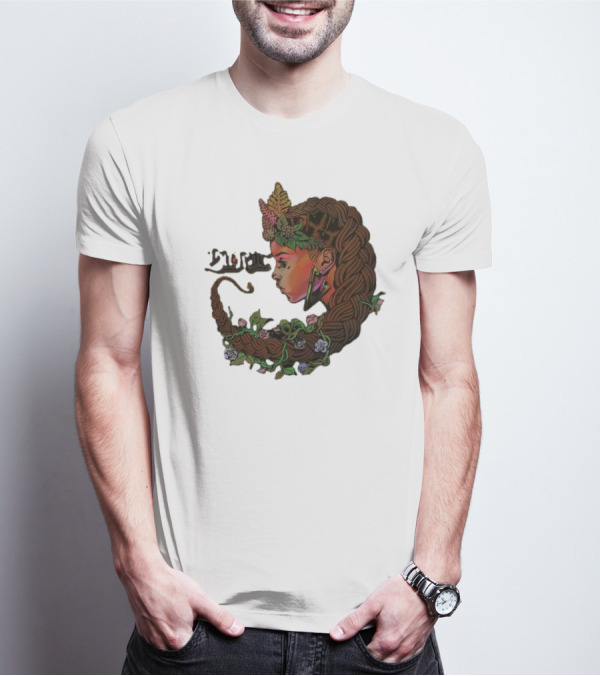 Sa-roc Wild Seeds Braided Hair Floral T-Shirt