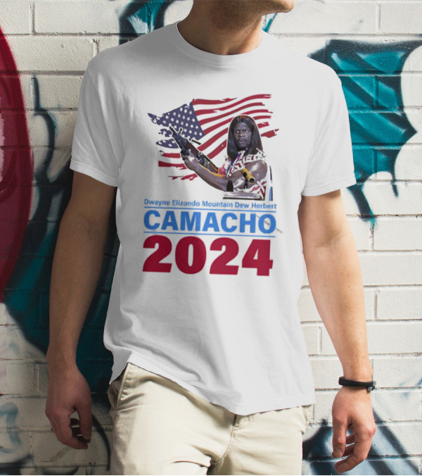 Dwayne Elizondo Mountain Dew Herbert Camacho 2024 American Flag And Gun T-Shirt