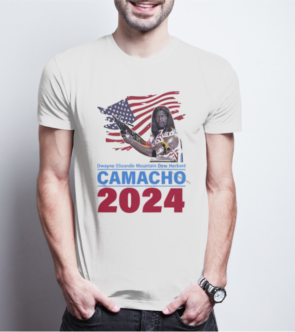 Dwayne Elizondo Mountain Dew Herbert Camacho 2024 American Flag And Gun T-Shirt