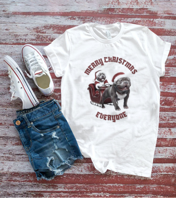 Merry Christmas Everyone American Bully’s Santa Sleigh T-Shirt
