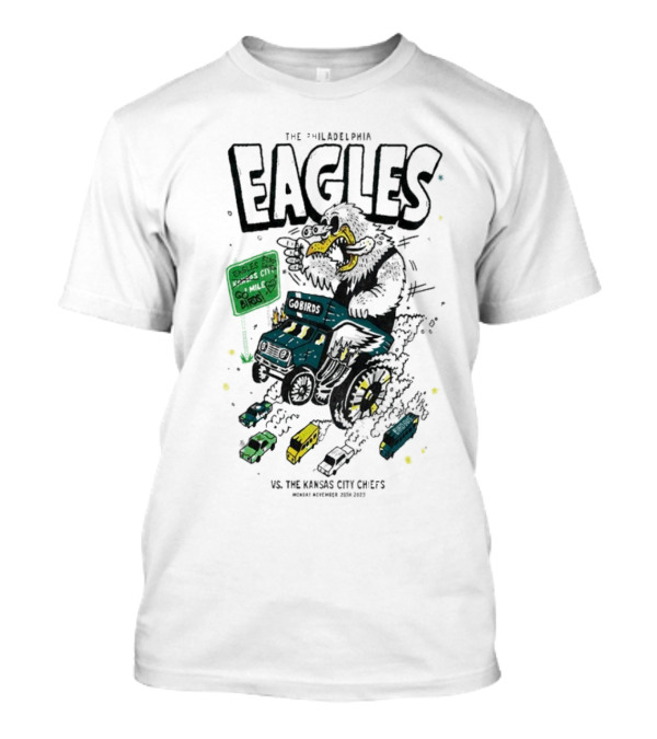 Philadelphia Eagles Monster Truck Vs Kansas City Showdown Go Birds 11-20-2023 T-Shirt