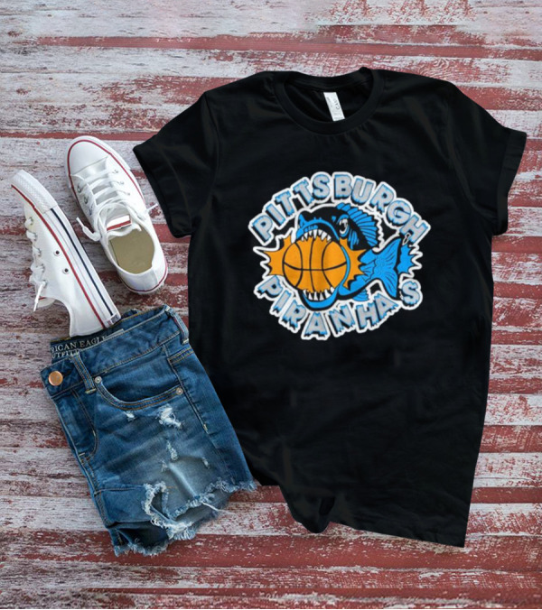Pittsburgh Piranhas Basketball Team Logo Fish With Ball T-Shirt