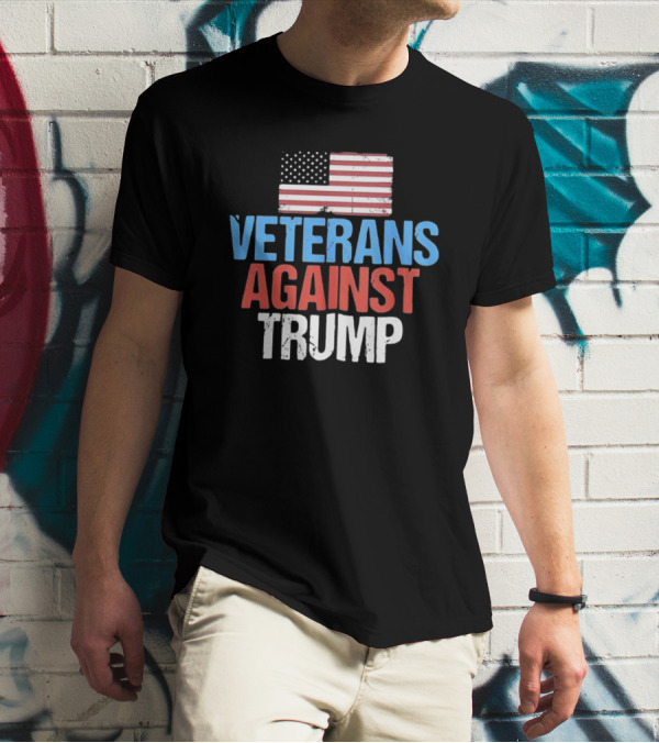 American Flag Veterans Against Trump T-Shirt