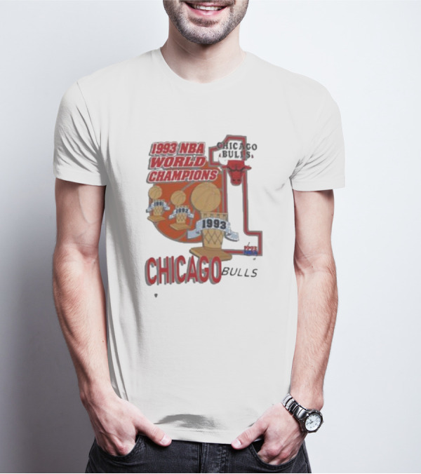 Chicago Bulls 1993 NBA World Champions Vintage 1993 NBA Chicago Bulls World Champions T-Shirt