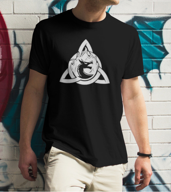 Kruzadar Logo Celtic Knot Dragon Flame T-Shirt