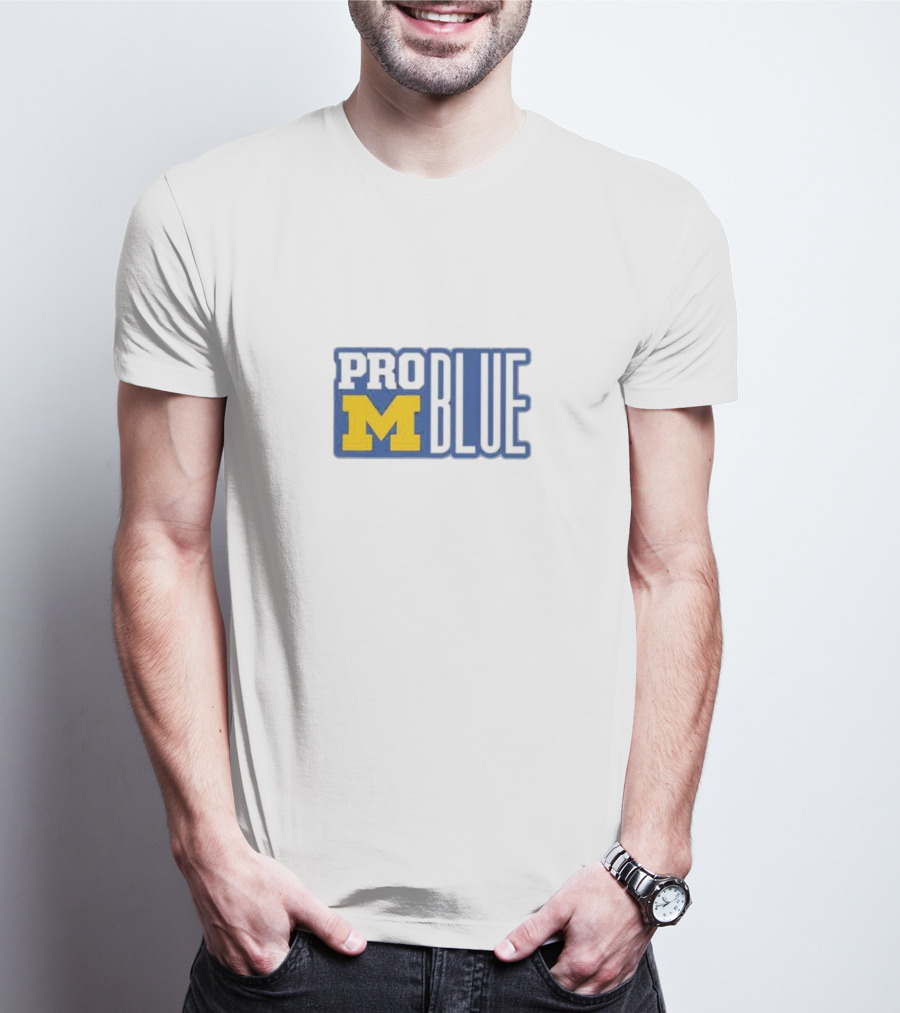 Pro Blue Michigan Wolverines Coach Jim Harbaugh T-Shirt