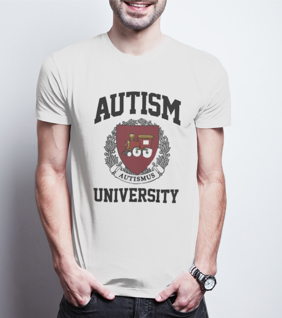 Autism Autismus University Train Emblem T-Shirt