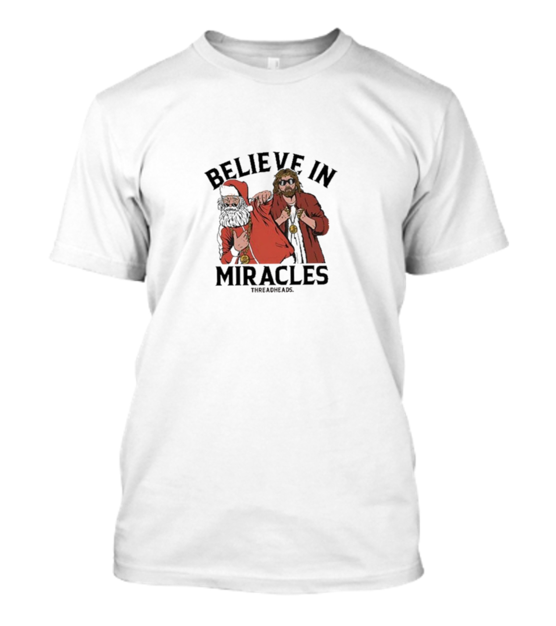 Believe In Miracles Santa Wrestling Champions T-Shirt