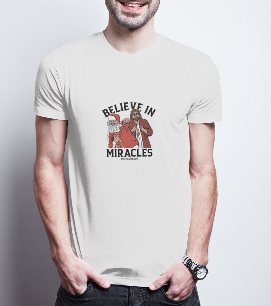 Believe In Miracles Santa Wrestling Champions T-Shirt