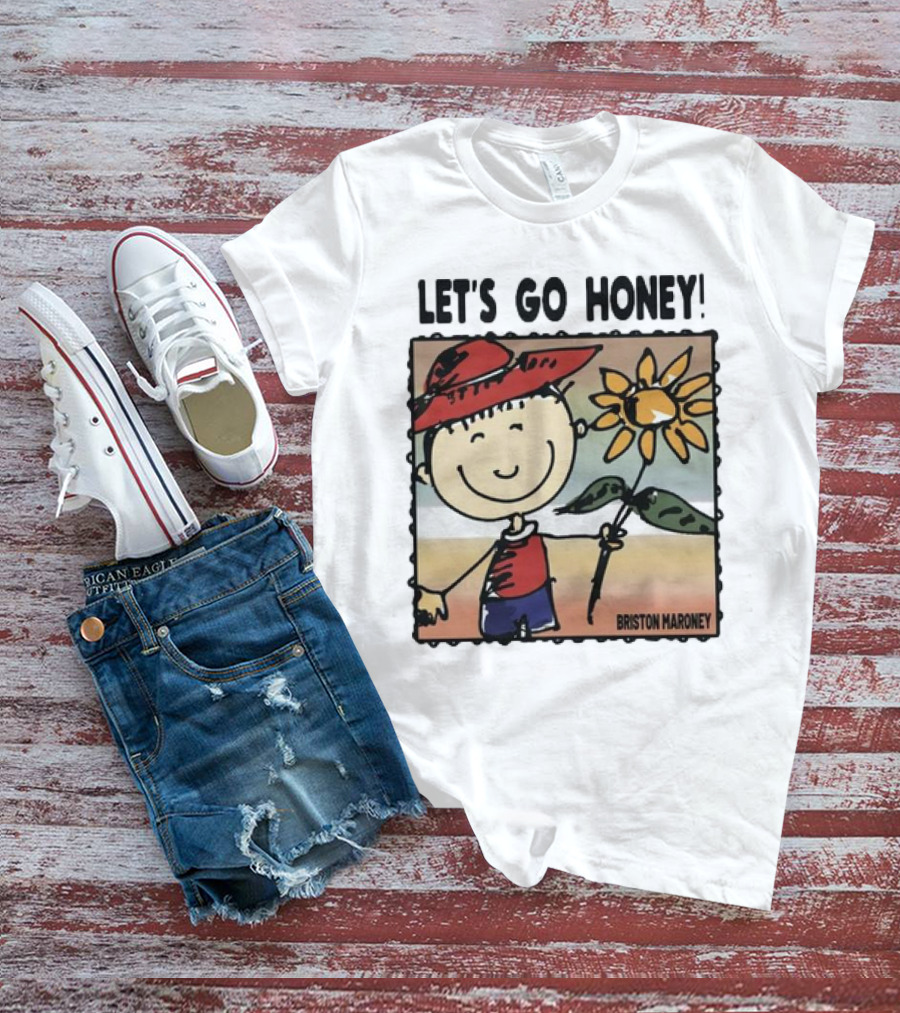 Briston Maroney Let's Go Honey Cartoon Figure With Sunflower T-Shirt