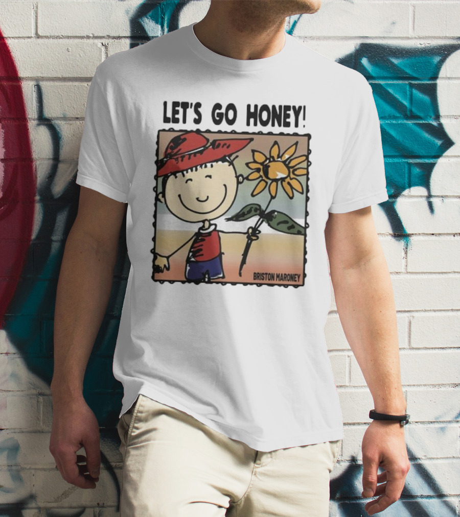 Briston Maroney Let's Go Honey Cartoon Figure With Sunflower T-Shirt