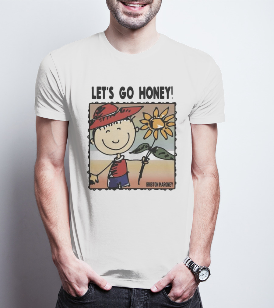 Briston Maroney Let's Go Honey Cartoon Figure With Sunflower T-Shirt