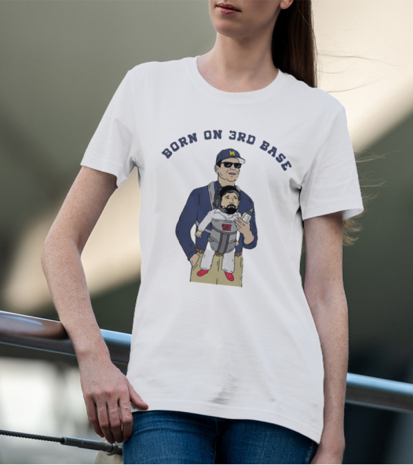 Cryin’ Ryan Born On 3rd Base Baseball Dad Baby Carrier Bottle T-Shirt
