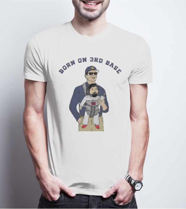 Cryin’ Ryan Born On 3rd Base Baseball Dad Baby Carrier Bottle T-Shirt
