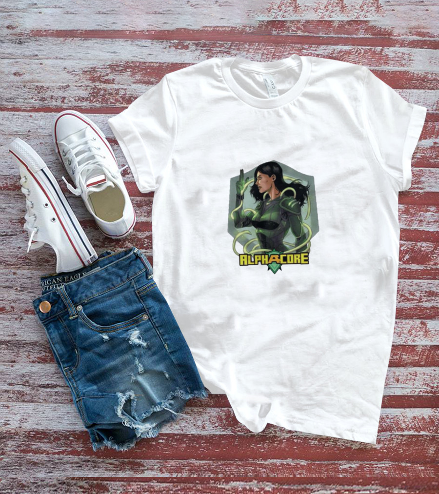 Kara Lynne Ingrid Valdez Alphacore Hero With Energy Tendrils T-Shirt