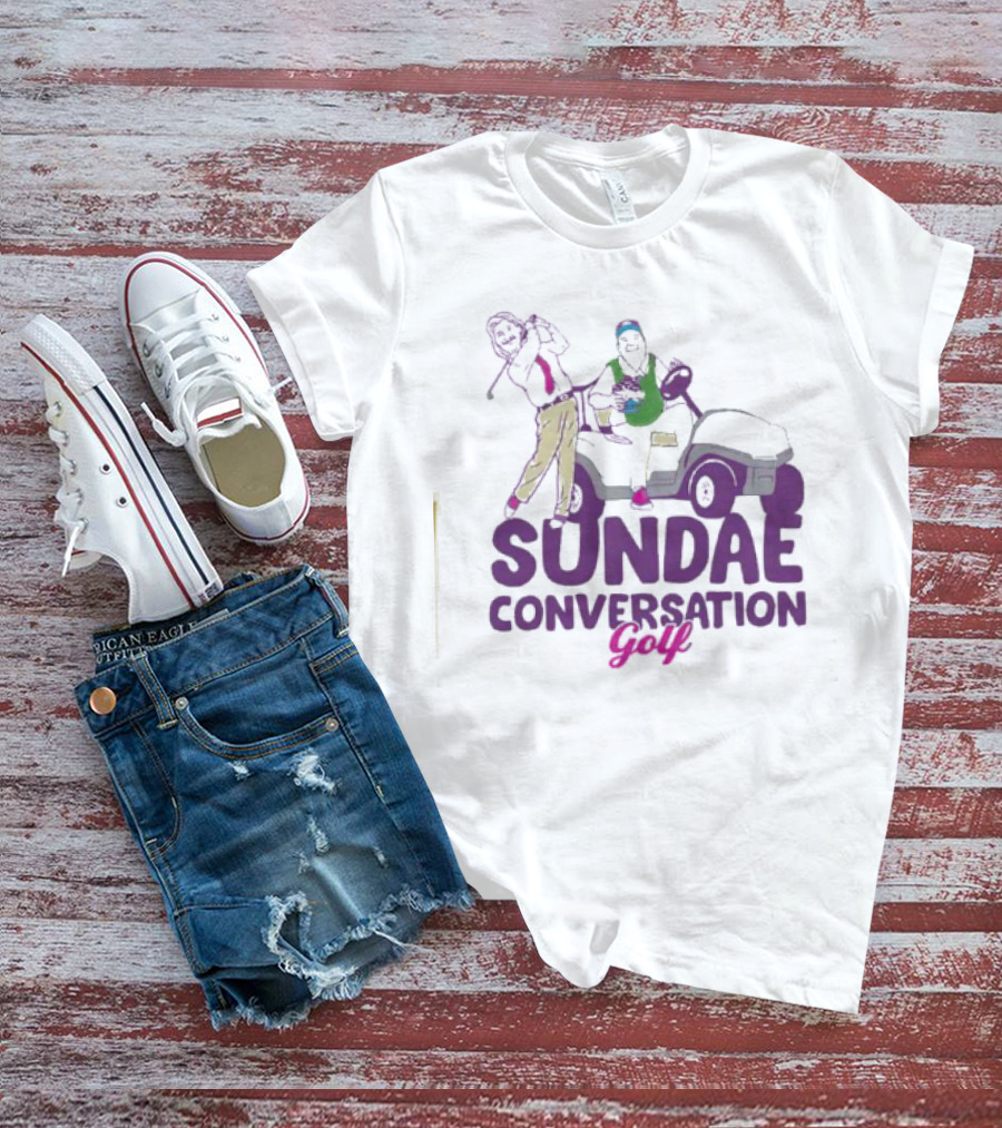 Sundae Conversation Golf Cart Humor Fun T-Shirt