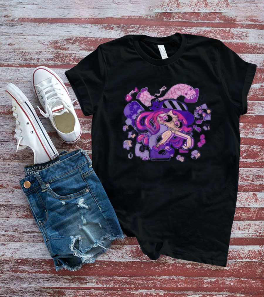 Theyetee Hotlantis Inkling Squid Girl Purple Splatoon T-Shirt
