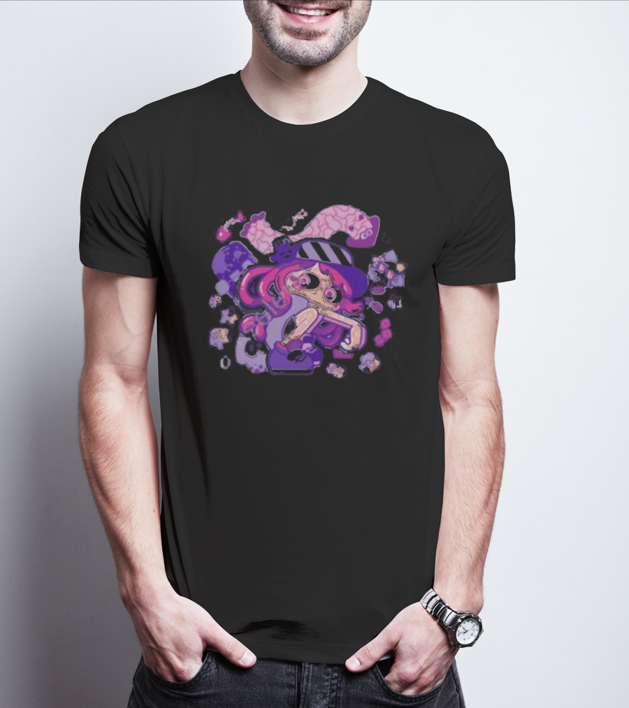 Theyetee Hotlantis Inkling Squid Girl Purple Splatoon T-Shirt