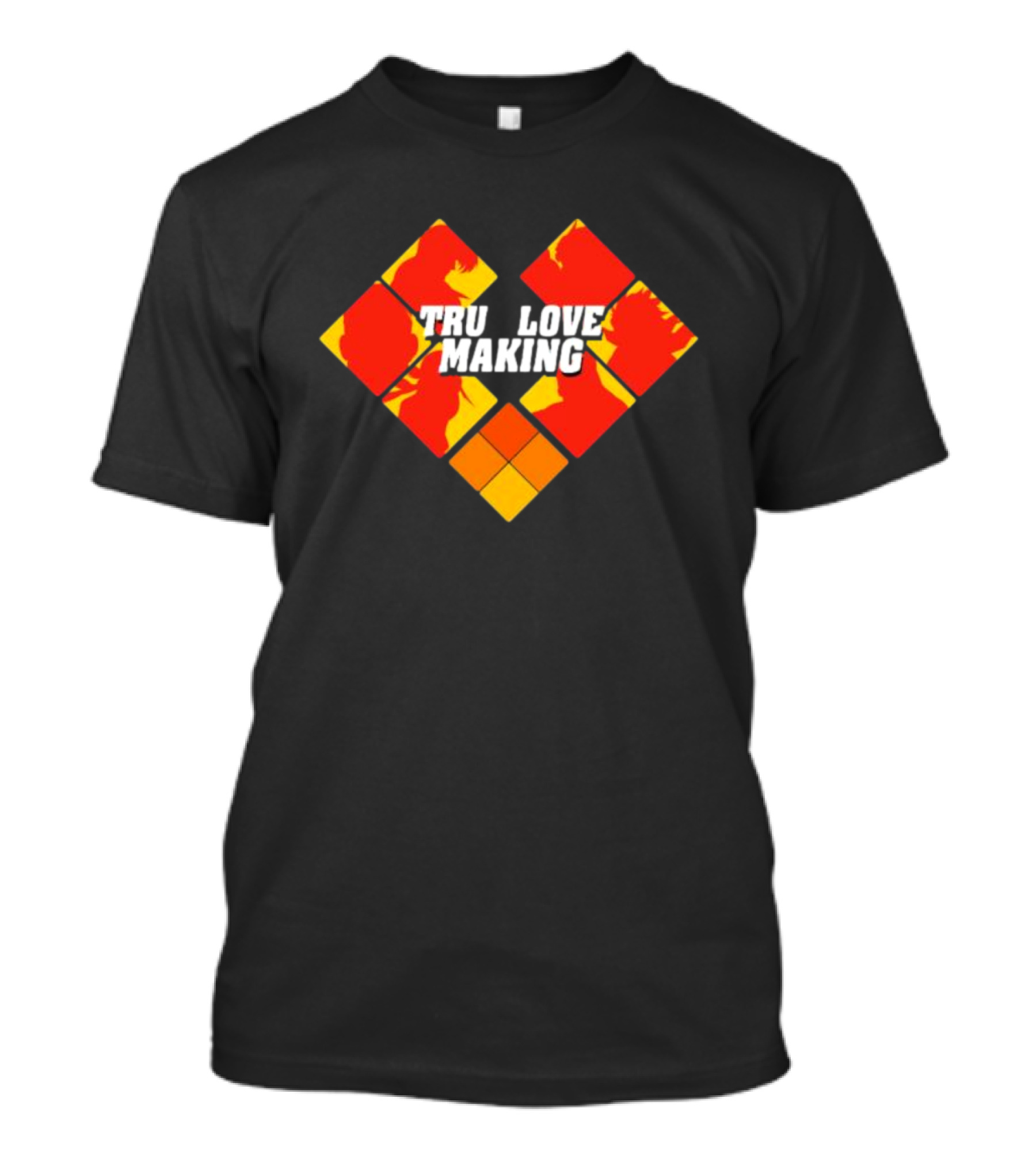 TRU LOVE MAKING Red And Yellow Geometric Heart T-Shirt