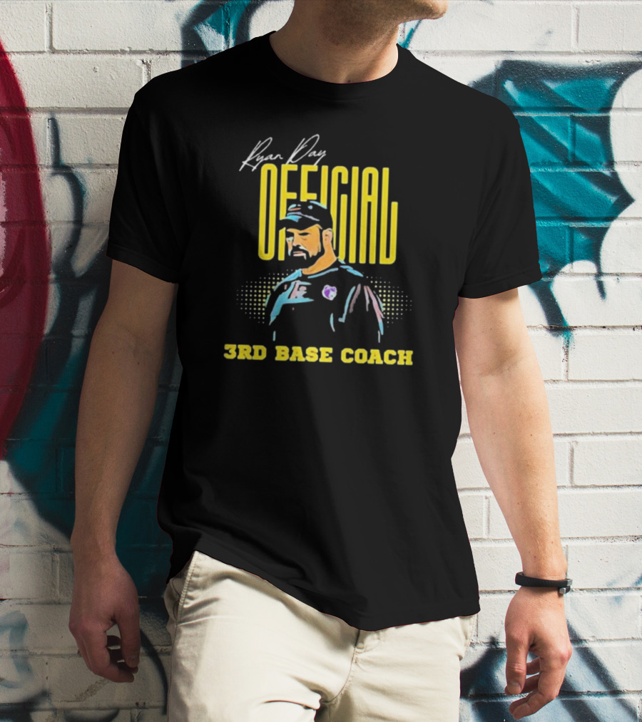 Ryan Day Official 3rd Base Coach Kalamazoo Growlers T-Shirt
