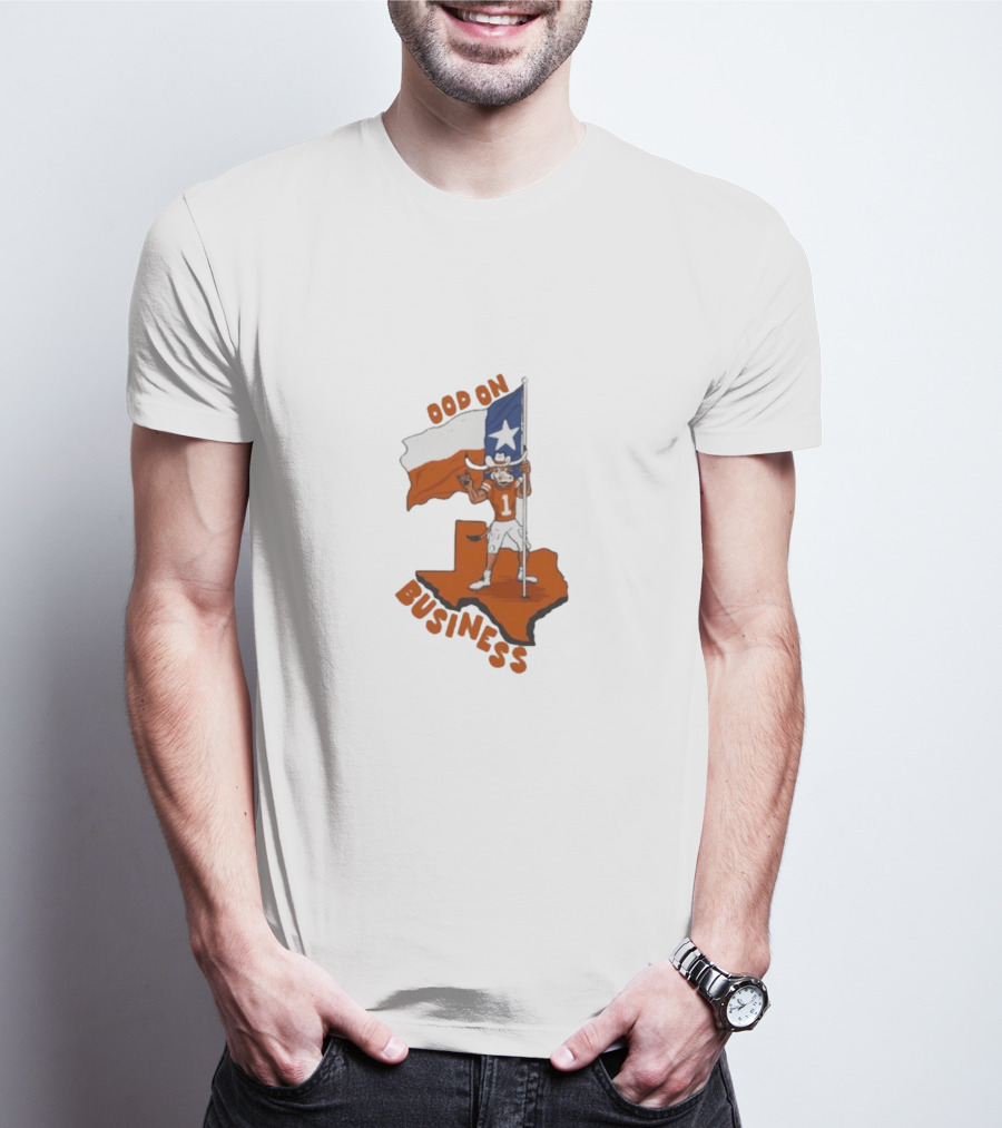 Texas Longhorn Stood On Business Texas Flag Football Player T-Shirt