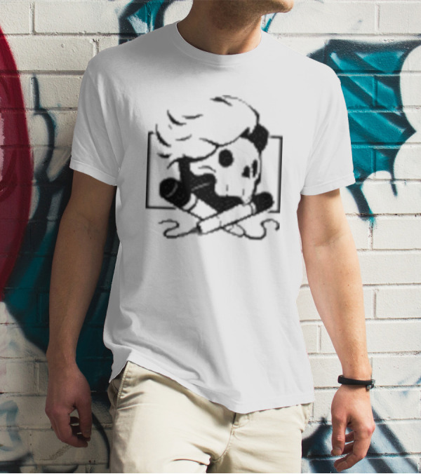 Danielrustage Skull Microphone Crossbones T-Shirt