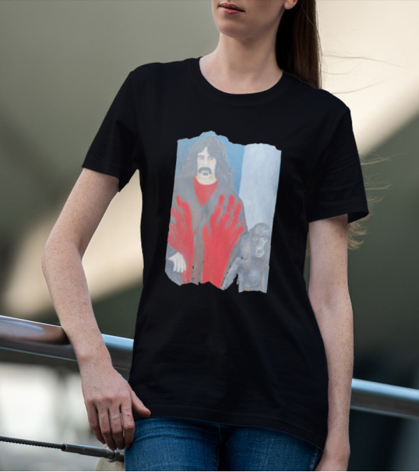 Jackey Neyman Jones Frank Zappa The Master Mashup With Red Hand Prints T-Shirt