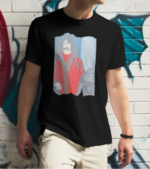 Jackey Neyman Jones Frank Zappa The Master Mashup With Red Hand Prints T-Shirt