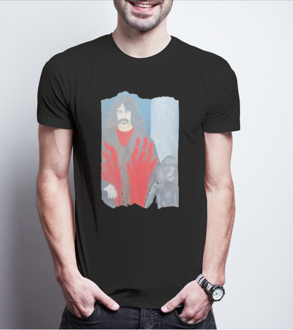 Jackey Neyman Jones Frank Zappa The Master Mashup With Red Hand Prints T-Shirt