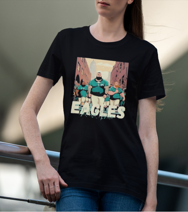 Eagles Philadelphia Players Strolling In City Streets T-Shirt