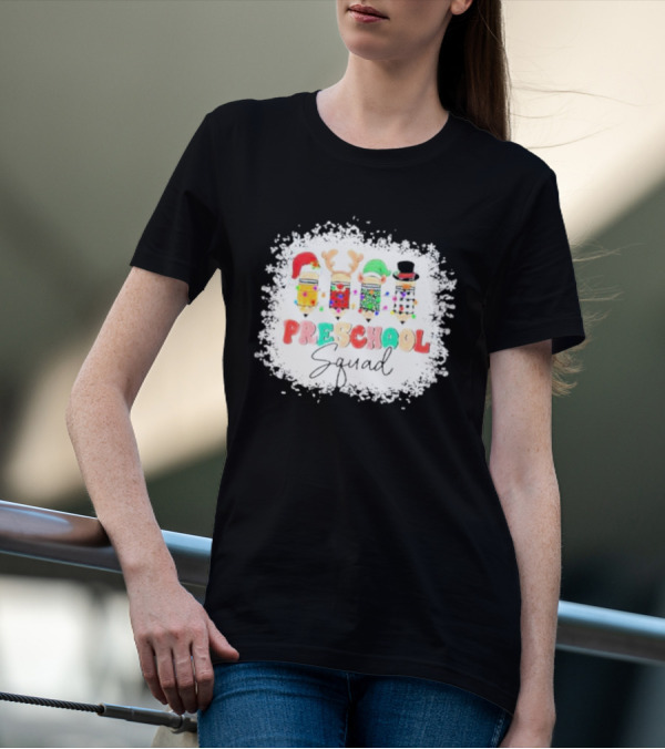 Preschool Squad Christmas Snowflake Festive Friends T-Shirt
