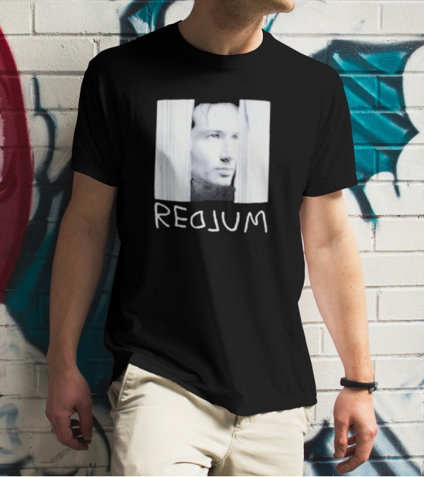 Redrum The Shining Redlum Johnny Face Peeking Through Door T-Shirt