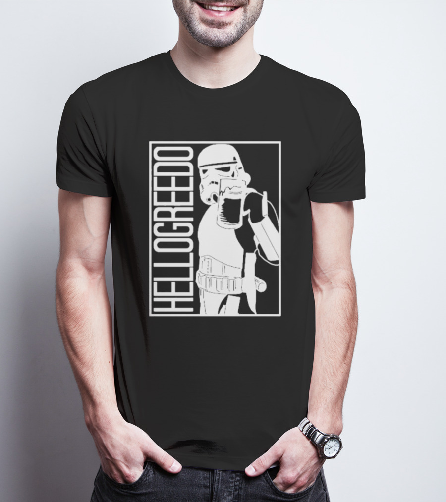 Star War HelloGreedo Stormtrooper Drinking Scene T-Shirt