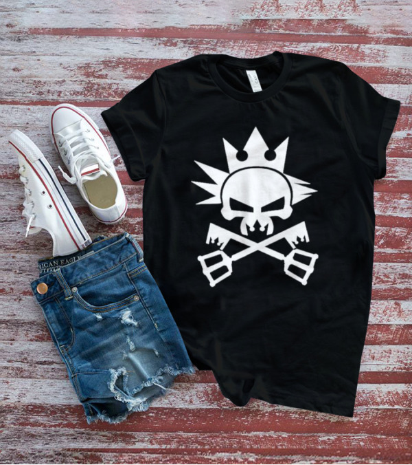 Kingdom Hearts Yozora Emblem Skull Crown Crossed Keyblades T-Shirt