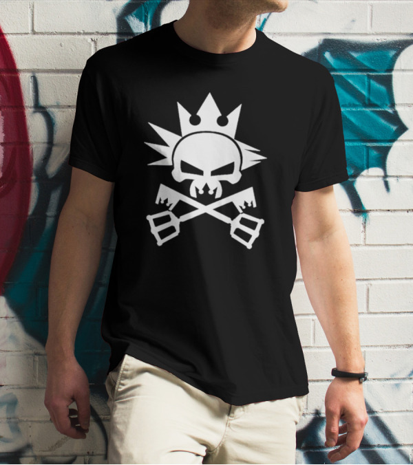Kingdom Hearts Yozora Emblem Skull Crown Crossed Keyblades T-Shirt
