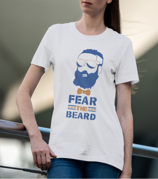 James Harden Fear The Beard Blue Orange Bowtie Sunglasses T-Shirt