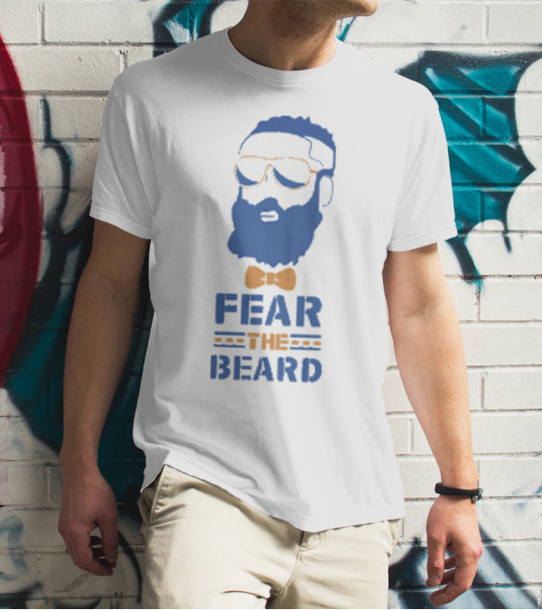 James Harden Fear The Beard Blue Orange Bowtie Sunglasses T-Shirt