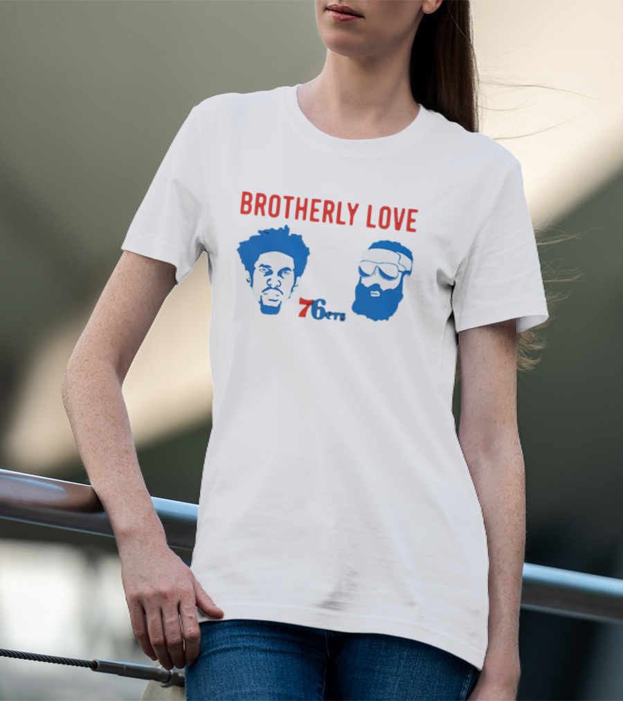 Brotherly Love 76ers Joel Embiid James Harden Philadelphia Basketball Team T-Shirt