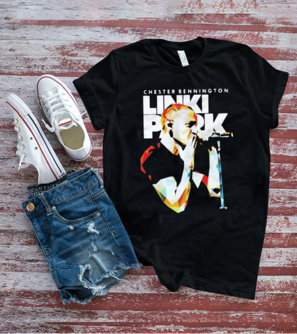 Chester Bennington Linkin Park Poly Art Mic Performance T-Shirt